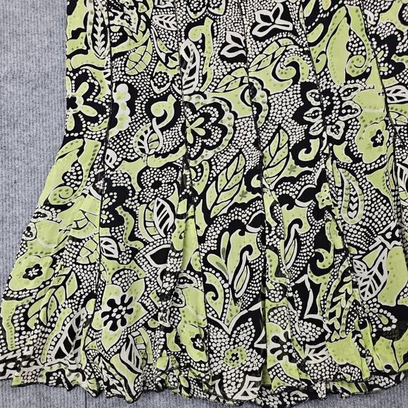 Vintage Style & Co Skirt Womens 10 Green Y2K Floral Midi Flounce Hem Phoebe 90s - Picture 2 of 6